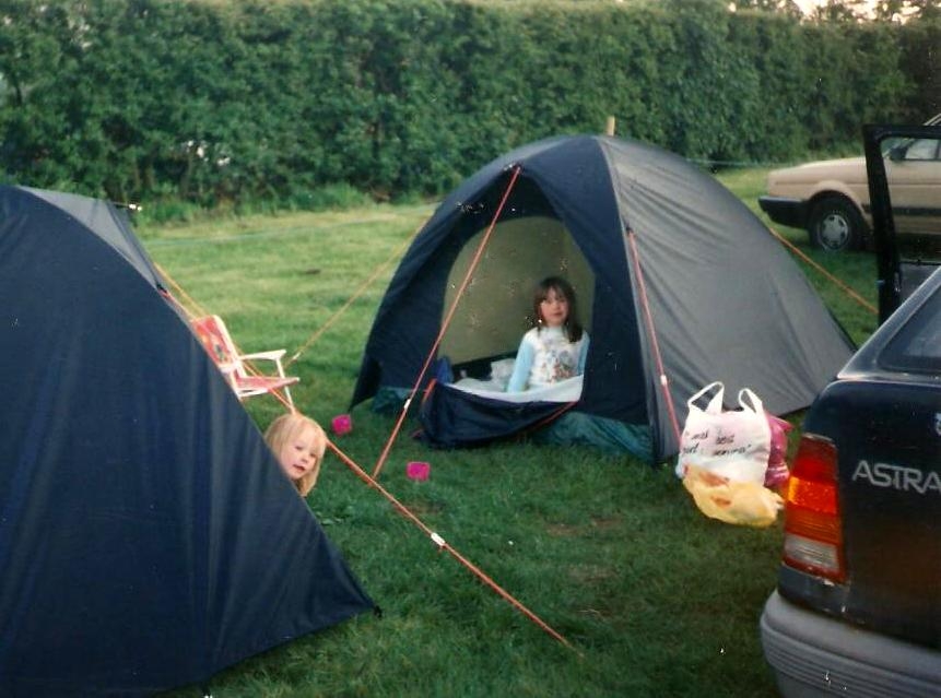 When the girls were small. Peak District. Spud on the left, Noodles on the right.