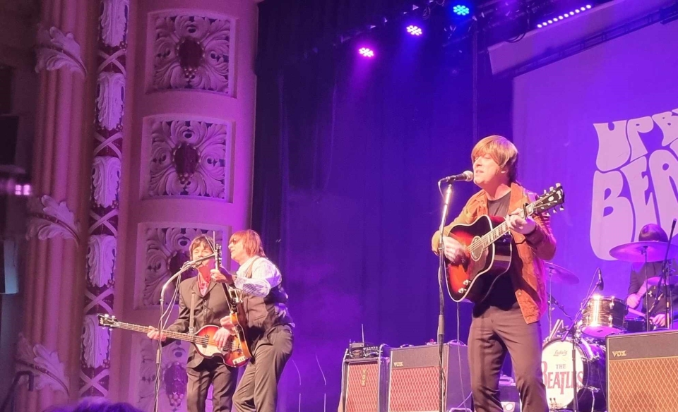 The Upbeat Beatles. Performing at the Winding Wheel Theatre in Chesterfield Derbyshire.  Spot on.